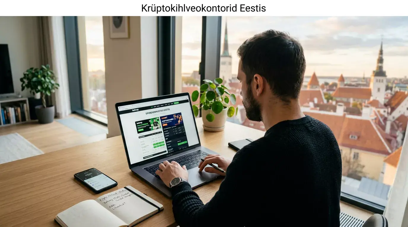 Krüpto kihlveokontorite võrdlus Eesti turul 2026 — litsentsid, boonused ja makseviisid